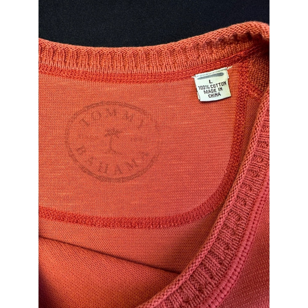 Tommy Bahama Men's L Burnt Orange Crewneck Sweater‎ 100% Cotton Knit Pullover - Picture 4 of 8